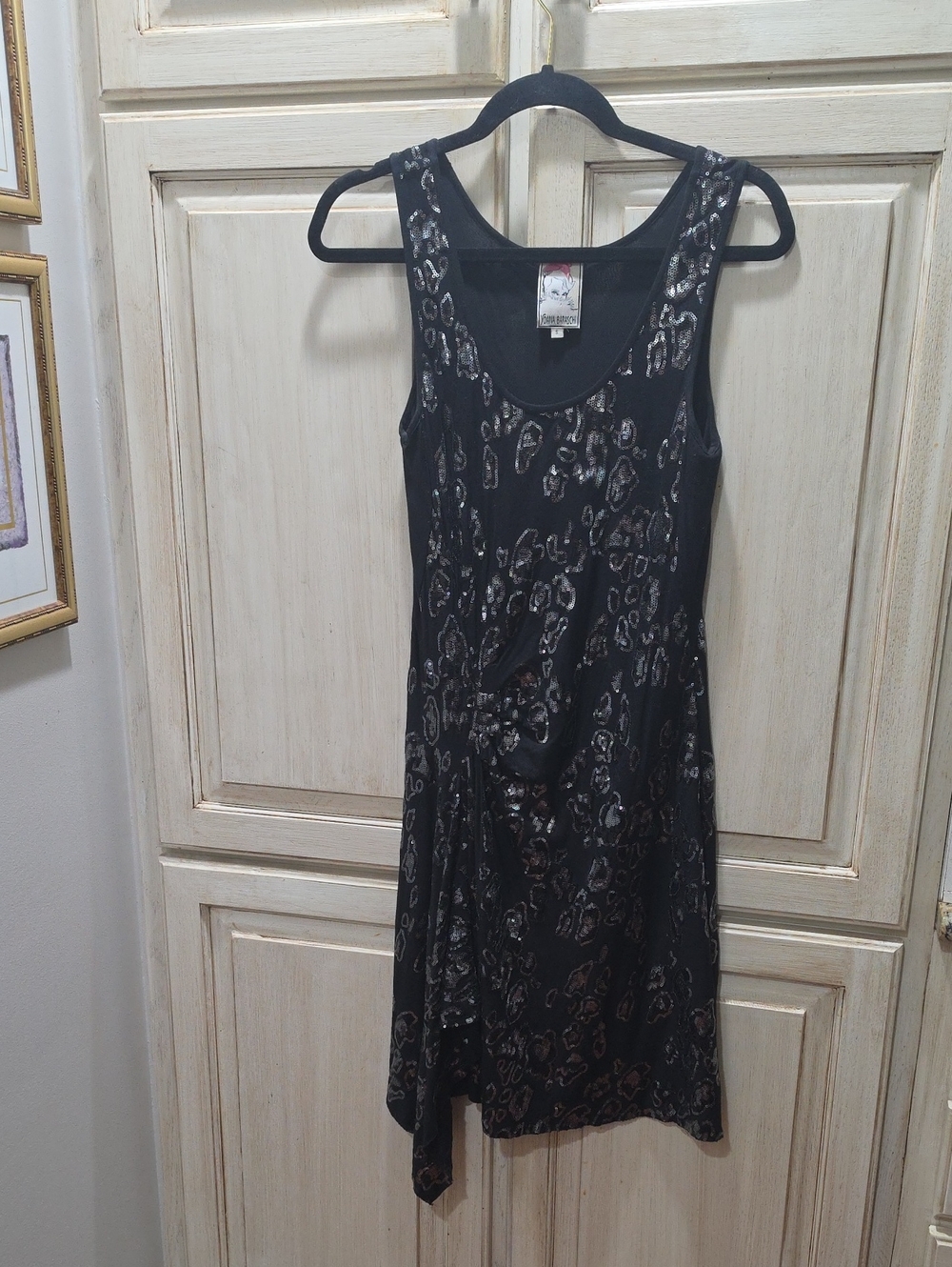 Black sleeveless scoop-neck dress BY Yoana Baraschi